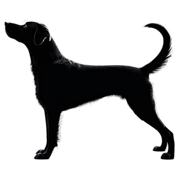 Silhouette of Armenian Gampr Dog isolated on transparent background