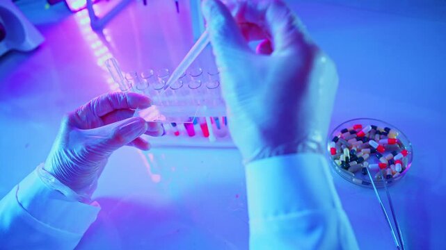 Innovative Chemical Analysis in a Neon-Illuminated Laboratory Setting