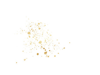 Gold glitter. Golden sparkle confetti. Shiny glittering dust for party celebration anniversary birthday card design