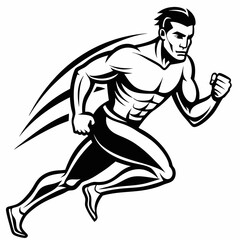 Man Running Silhouette Vector illustration