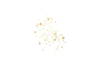 Gold glitter. Golden sparkle confetti. Shiny glittering dust for party celebration anniversary birthday card design
