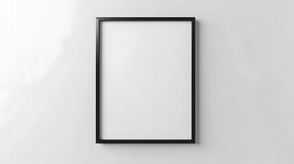 A black square picture frame hanging on a transparent background isolated on a white background design