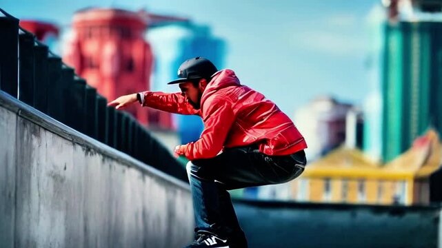 A skateboard player