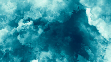 Light blue green abstract pattern Gradient Painted watercolor paper texture. Fantasy smooth light green abstract watercolor painted background, 