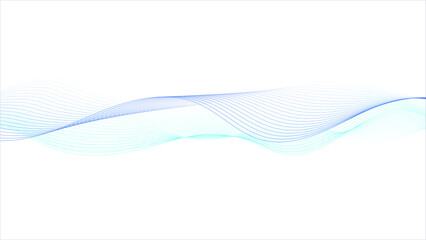 Abstract gradient smooth wave on a white background. Blue and Green Wavy Wallpaper. 