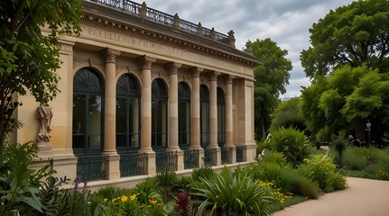 Obraz premium The exterior of Gallery of Evolution in The Jardin.generative.ai