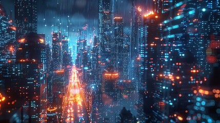 Obraz premium Neon lights city