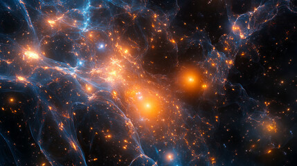 Obraz premium 3D illustration of intricate galaxy structures, mapped using astronomical data