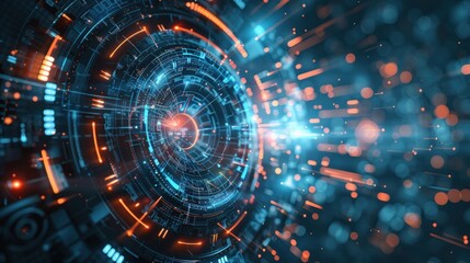 Abstract Futuristic Digital Technology Interface