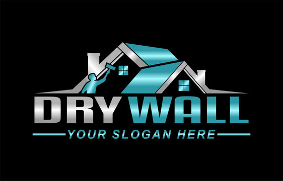 drywall repair logo modern design template on black background