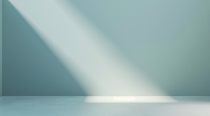 Abstract gradient background with a light blue color, light gray and white colors, minimalist style, empty space for product display in the style of a studio