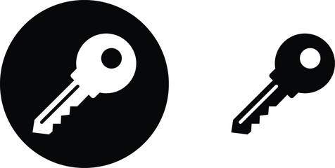 Key icon set. Key black flat and line vector collection isolated on transparent background. Key symbol in generic style. Access keys concept for house, room, office, unlock, safety, secret, door more