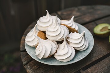 Meringue cookies on the table