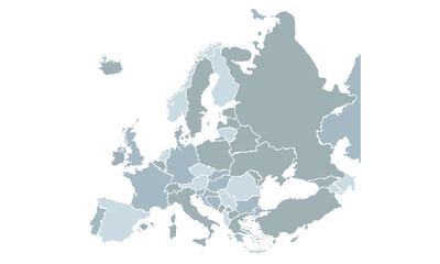 Obraz premium Europe map with modern colorful for website layouts,background, education, precise, customizable, Travel worldwide,map silhouette backdrop,earth geography,political,reports.