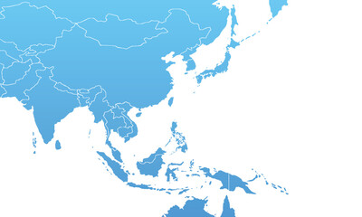 Fototapeta premium Asia map with individual modern colorful for website layouts,background, education, precise, customizable, Travel worldwide,map silhouette backdrop,earth geography,political,reports.