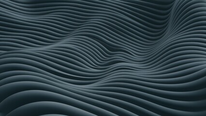 Abstract black wavy texture background  3D illustration