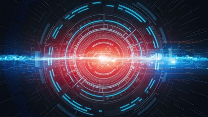 Obraz premium Futuristic technology background featuring advanced digital data elements