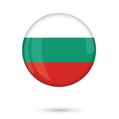 Bulgaria flag Round glossy flag of Bulgaria vector illustration isolated on white background Bulgaria Liberation Day 3 March,flyer poster banner social media and websites.