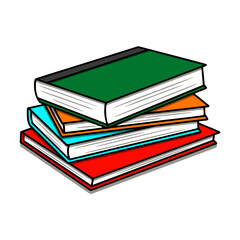 Stack of books Image of stack of books isolated Education concept Vector illustration