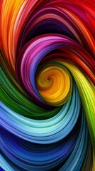 Naklejka premium Colorful abstract spiral swirl pattern, vibrant