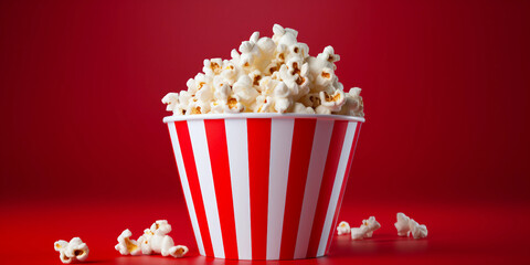 Tub of Popcorn Isolated