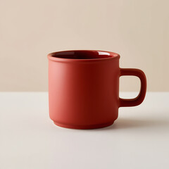 red cup of coffee on the table
