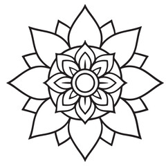 Blossom Mandala Shape. Circular pattern in form of mandala, tattoo, decoration. Decorative ornament in ethnic oriental style.