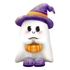 Cute clipart of Halloween decorations with a transparent background.