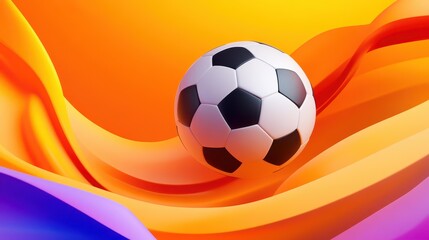 Naklejka premium A vibrant graphic of a football, showcasing a stylish gradient background perfect for the Qatar cup celebration.