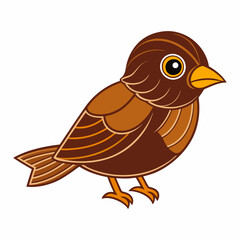 Sparrow bird vector illustration on a white background