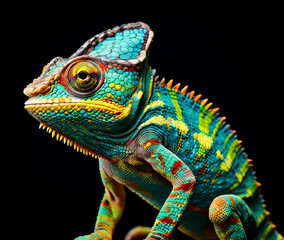 Obraz premium Vibrant Panther Chameleon with Striking Eye