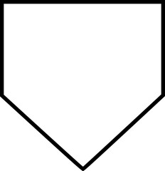 Baseball Home Plate Vector Icon. Crossed baseball. Vector Template Design. Silhouette. Playing. Home base. Sport. isolated on trnsparent background, symbol for use on web and mobile apps, logo.