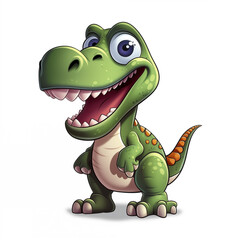 Funny happy dinosaur cartoon character