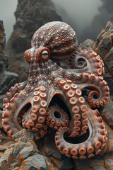 Fototapeta premium Octopus on the Rocks