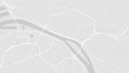 Background Rouen map, France, white and light grey city poster with roads and water.