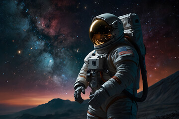 Fototapeta premium A portrait of an astronaut in space