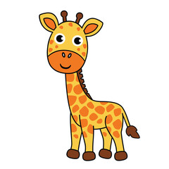 Obraz premium Giraffe vector illustration for kids