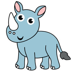 rhinoceros vector illustration jungle animal for kids