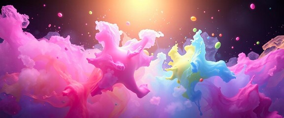 rainbow splash,watercolor,spray-paint style,background