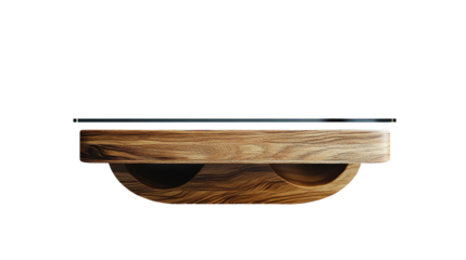 Stylish wooden coffee table with a sleek glass top, perfect for modern living spaces and enhancing interior design aesthetics.
