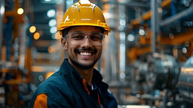 Engineer examining an oil pipeline, expert, refinery area, safety gear, thorough examination, technical know-how, oil sector 