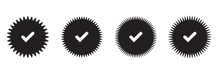 Verified badge profile set design eps 10