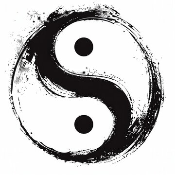 recommend clip art: A Grunge Style Yin Yang Symbol