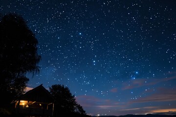 Experience the beauty of twinkling stars with a star guide under a clear sky