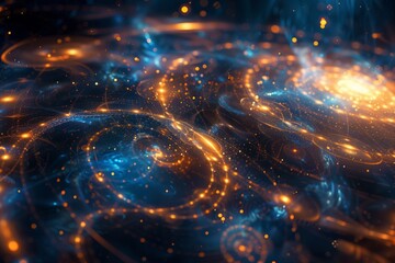 Fototapeta premium Explore the science of light in space with a detailed blueprint for universe mapping