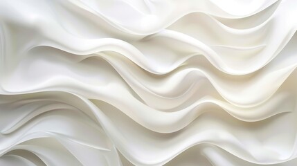 Obraz premium Delicate white fabric cascades in soft waves, creating a tranquil and elegant ambiance