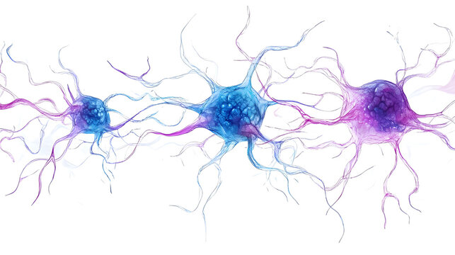 Abstract of Brain cells illustration isolated on white background