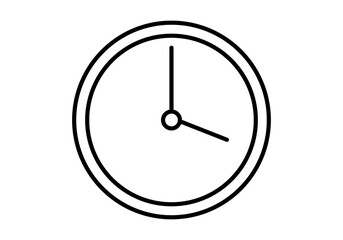 Icono negro de reloj en fondo blanco