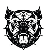 Bulldog Cartoon Vector Illustration, isolated outlined vector illustration
