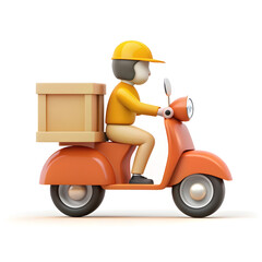 3D flat food delivery icon with copy space on white background. Vector illustration ideal for food and service visuals in doodle cartoon style.